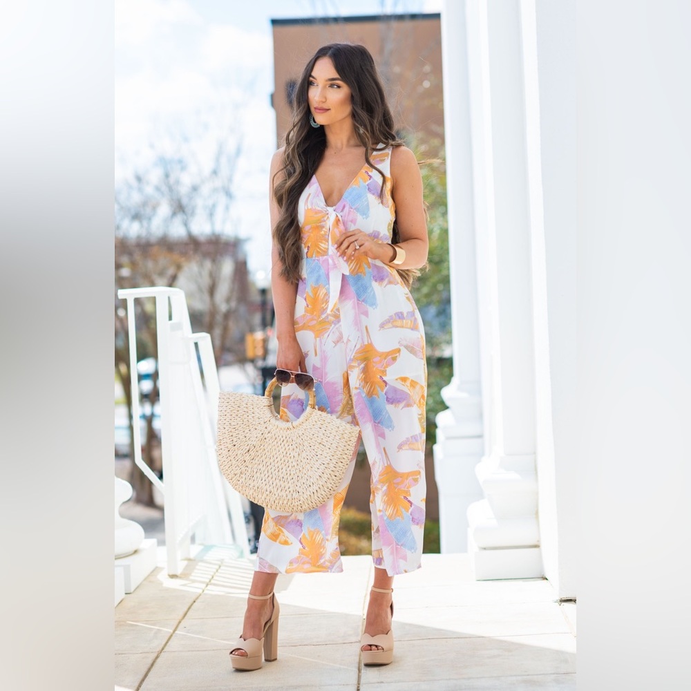 BUDDY LOVE | Brinkley Palm Paradise Sleeveless Jumpsuit | Size S